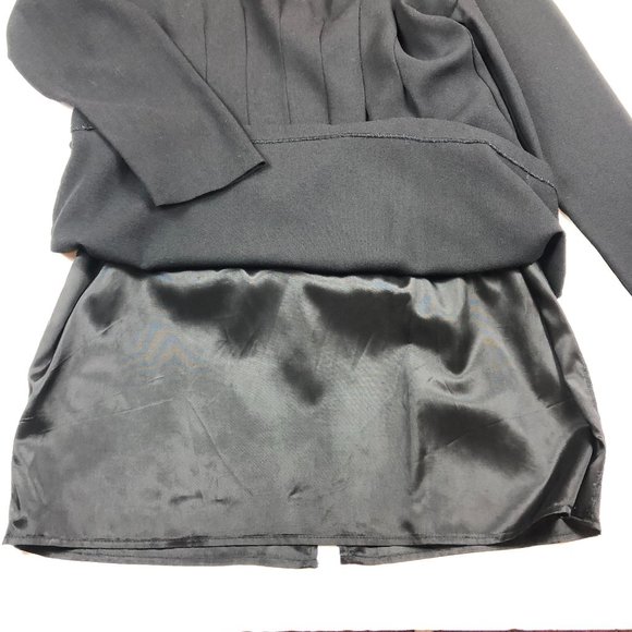 Laura Ashley Vintage Black Wool Sheath Dress Old Money Quiet Luxury Minimalist - Picture 8 of 16